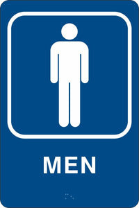 ADA Braille Sign - MEN -Blue| ADA-100