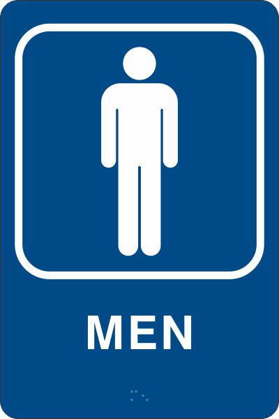 ADA Braille Sign - MEN -Blue| ADA-100