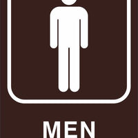 ADA Braille Sign - MEN -Brown | ADA-100