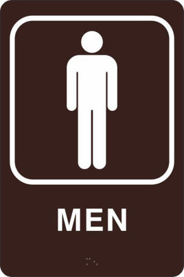 ADA Braille Sign - MEN -Brown | ADA-100