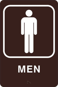 ADA Braille Sign - MEN -Brown | ADA-100