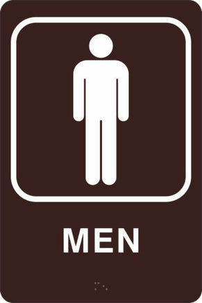 ADA Braille Sign - MEN -Brown | ADA-100