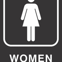 ADA Braille Sign - WOMEN -Black | ADA-101