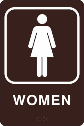 ADA Braille Sign - WOMEN -Brown | ADA-101