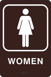 ADA Braille Sign - WOMEN -Brown | ADA-101