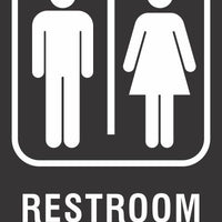 ADA Braille Sign - RESTROOM -Black | ADA-102