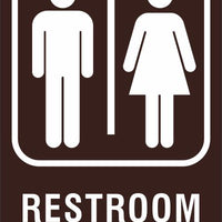 ADA Braille Sign - RESTROOM -Brown | ADA-102
