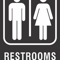 ADA Braille Sign - RESTROOMS -Black | ADA-103