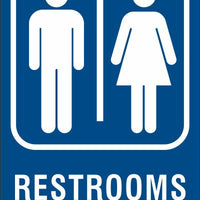 ADA Braille Sign - RESTROOMS -Blue| ADA-103