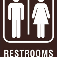 ADA Braille Sign - RESTROOMS -Brown | ADA-103