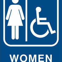 ADA Braille Sign - WOMEN/HDCP -Blue| ADA-104