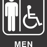 ADA Braille Sign - MEN/HDCP -Black | ADA-105