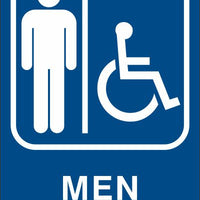 ADA Braille Sign - MEN/HDCP -Blue| ADA-105