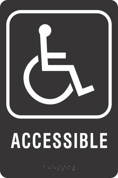 ADA Braille Sign - ACCESSIBLE -Black | ADA-107