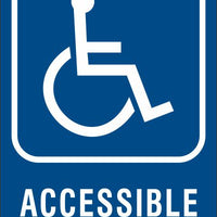 ADA Braille Sign - ACCESSIBLE -Blue| ADA-107