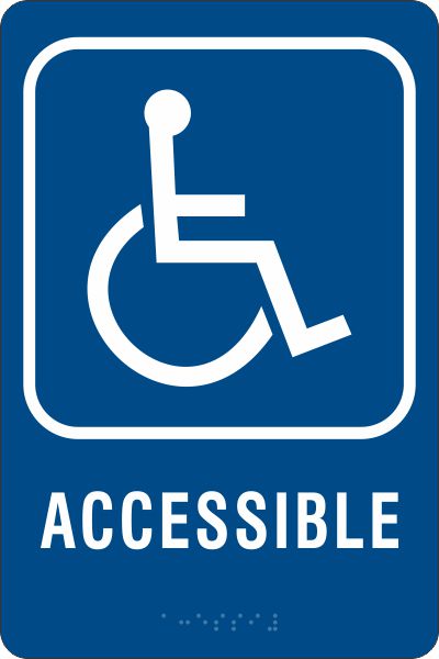 ADA Braille Sign - ACCESSIBLE -Blue| ADA-107