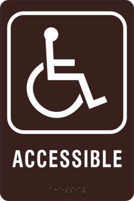 ADA Braille Sign - ACCESSIBLE -Brown | ADA-107