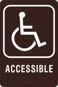 ADA Braille Sign - ACCESSIBLE -Brown | ADA-107