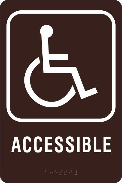 ADA Braille Sign - ACCESSIBLE -Brown | ADA-107