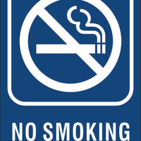ADA Braille Sign - NO SMOKING -Blue| ADA-108