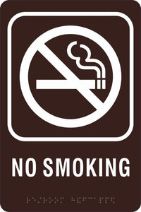 ADA Braille Sign - NO SMOKING -Brown | ADA-108