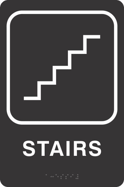 ADA Braille Sign - STAIRS -Black | ADA-109