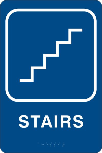 ADA Braille Sign - STAIRS -Blue| ADA-109