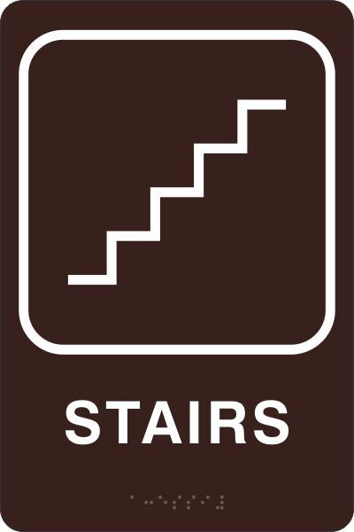 ADA Braille Sign - STAIRS -Brown | ADA-109