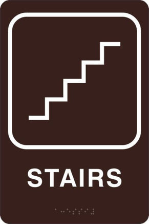 ADA Braille Sign - STAIRS -Brown | ADA-109