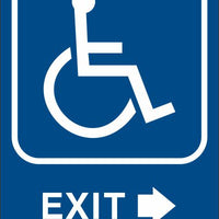 ADA Braille Sign - EXIT/HCDP RIGHT -Blue| ADA-110