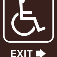 ADA Braille Sign - EXIT/HCDP RIGHT -Brown | ADA-110