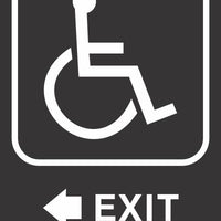 ADA Braille Sign - EXIT/HCDP LEFT -Black | ADA-111