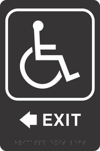 ADA Braille Sign - EXIT/HCDP LEFT -Black | ADA-111