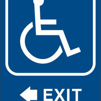 ADA Braille Sign - EXIT/HCDP LEFT -Blue| ADA-111