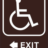 ADA Braille Sign - EXIT/HCDP LEFT -Brown | ADA-111