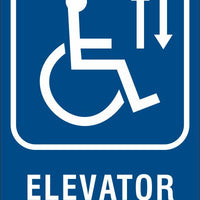 ADA Braille Sign - ELEVATOR/HCDP -Blue| ADA-112