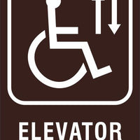 ADA Braille Sign - ELEVATOR/HCDP -Brown | ADA-112