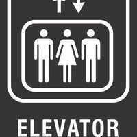 ADA Braille Sign - ELEVATOR -Black | ADA-113