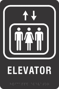 ADA Braille Sign - ELEVATOR -Black | ADA-113