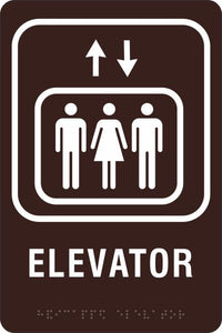 ADA Braille Sign - ELEVATOR -Brown | ADA-113