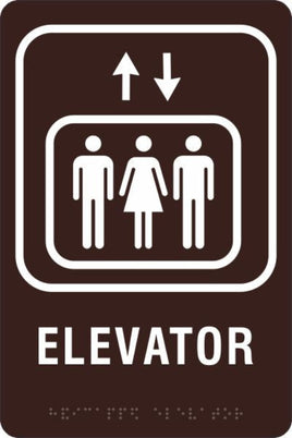 ADA Braille Sign - ELEVATOR -Brown | ADA-113