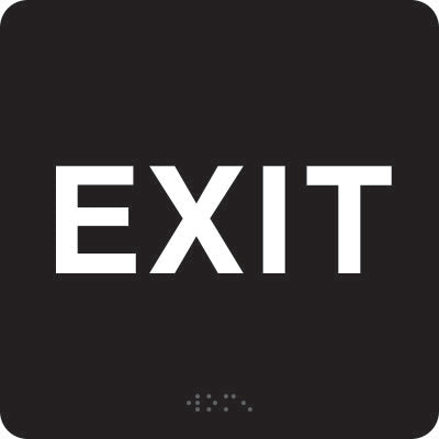 ADA Braille Sign - EXIT -Black | ADA-205