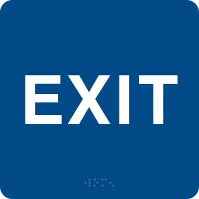 ADA Braille Sign - EXIT -Blue| ADA-205
