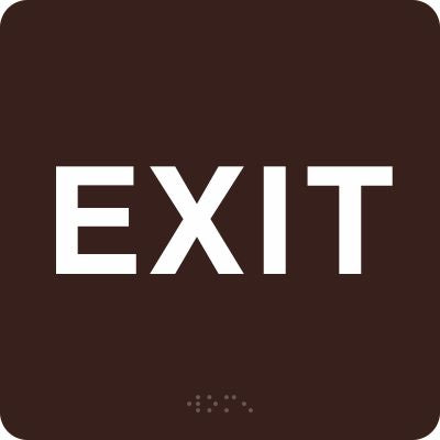 ADA Braille Sign - EXIT -Brown | ADA-205