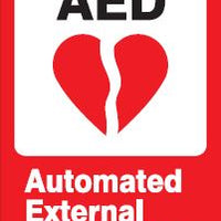 AED Automated External Defibrillator - Self Stick Safety Sign | AED-0124