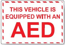 This Vehicle Is Equipped With An AED 5 Per Pack - 3x5 | AED-103