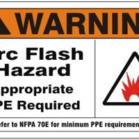 Warning Arc Flash And Shock Hazard Appropriate PPE Required | AF-6512
