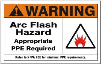 Warning Arc Flash And Shock Hazard Appropriate PPE Required | AF-6512
