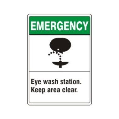  Emergency Eye Wash Station Keep Area Clear Sign