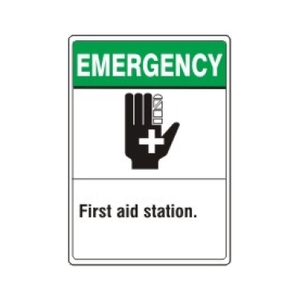Emergency First Aid Station Signs